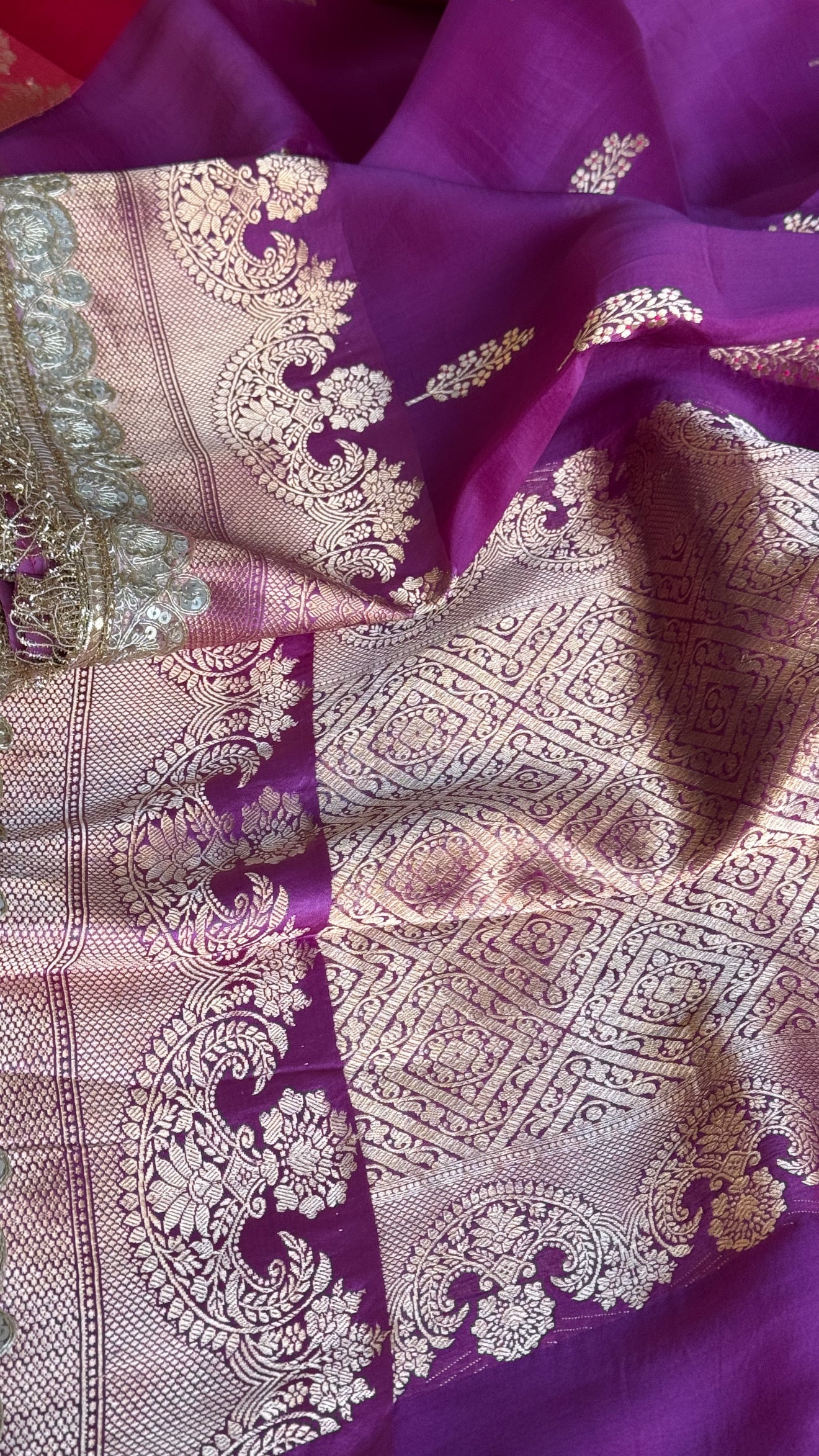 4D rang birangi shaded multicoloured Kora silk Banarasi saree
